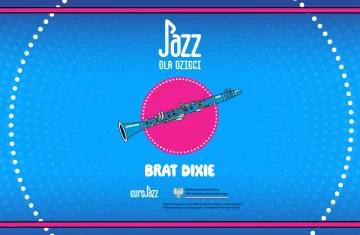 grafika na niebieskim tle przedstawia instrument muzyczny