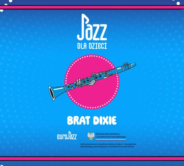 grafika na niebieskim tle przedstawia instrument muzyczny