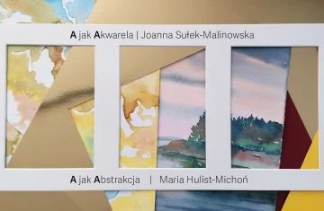 duża ramka z trzema przegrodami, w środku niesamowite prace artystek