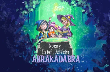 grafika przedstawia narmalowane dzieci stojące za kotłem, w magicznej nocnej atmosferze