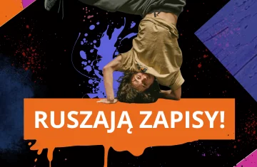 grafika przedstawia tancerza, poza- stoi na rękach.