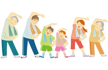 grafika przedstawia ludzi ćwiczących