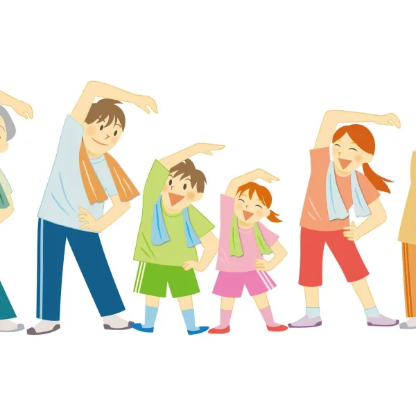 grafika przedstawia ludzi ćwiczących