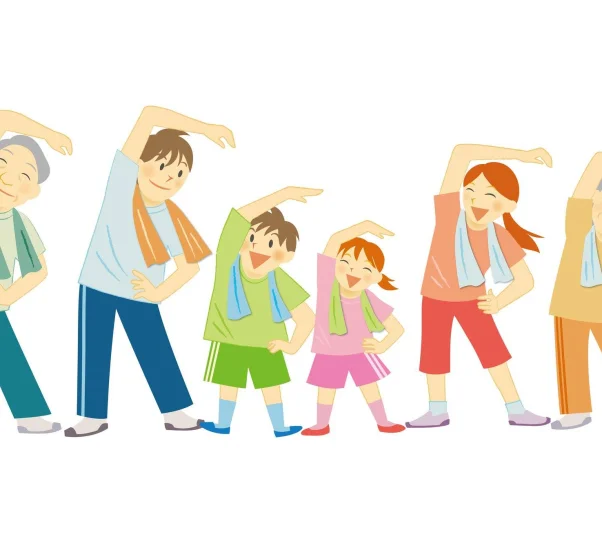 grafika przedstawia ludzi ćwiczących