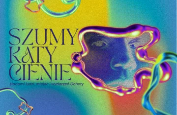 kolorowa grafika z tytułem spektaklu szumy, kąty, cienie